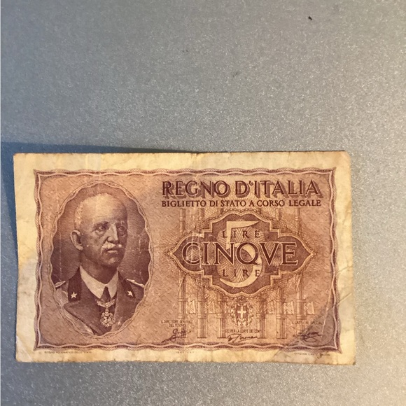 Other - Italian 5 Lire Banknote